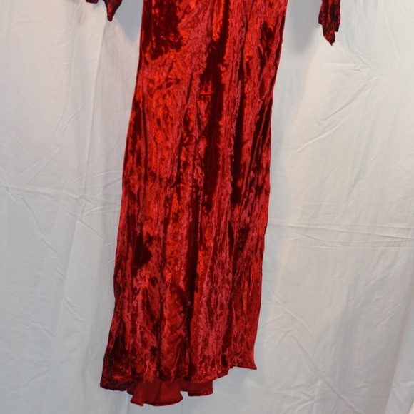 April Cornell Red Velvet Embroidered Dress SZ S - Picture 2 of 6
